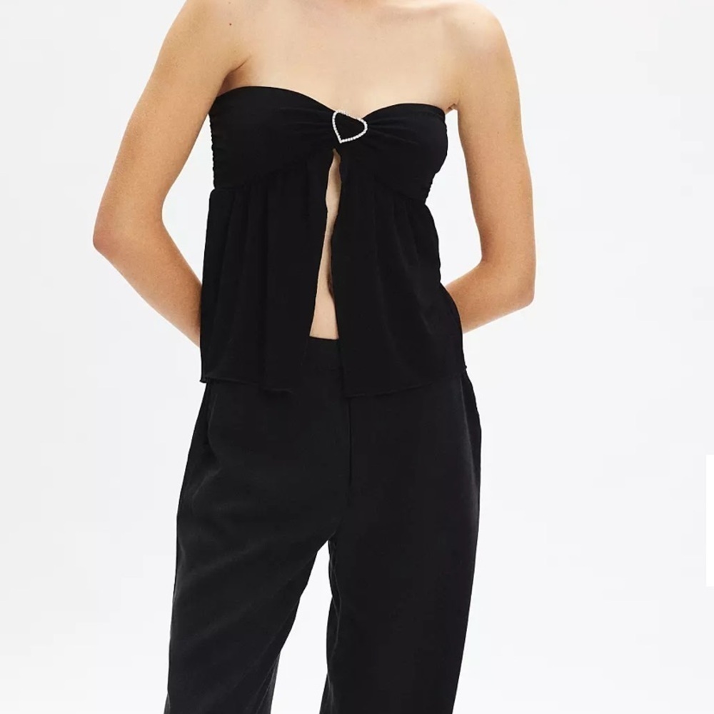 Urban Outfitters Kimichi Blue Fawn Embellished Babydoll Tube Top Medium NEW